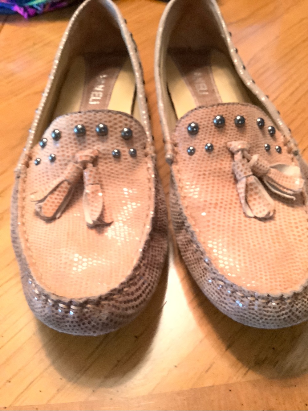 Vaneli Brown Perforated Leather Slip-On Sz 9/8.5